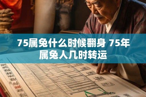 75属兔什么时候翻身 75年属兔人几时转运