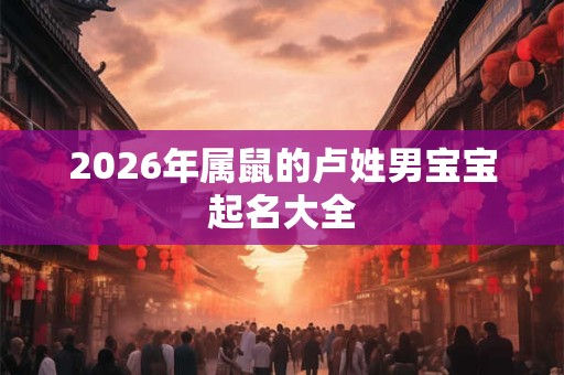 2026年属鼠的卢姓男宝宝起名大全