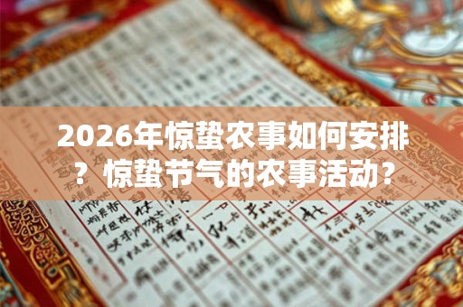 2026年惊蛰农事如何安排?惊蛰节气的农事活动? 2026年惊蛰农事如何安排?惊蛰节气的农事活动?