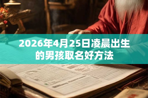 2026年4月25日凌晨出生的男孩取名好方法 2026年4月25日凌晨出生的男孩取名好方法