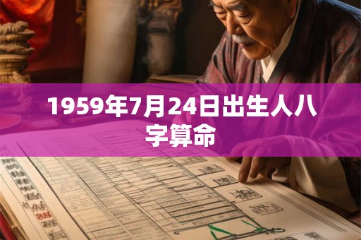1959年7月24日出生人八字算命 1959年7月24日出生人八字算命