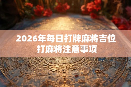 2026年每日打牌麻将吉位 打麻将注意事项
