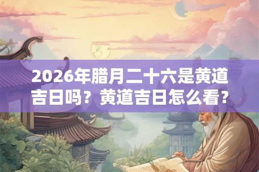 2026年腊月二十六是黄道吉日吗？黄道吉日怎么看？