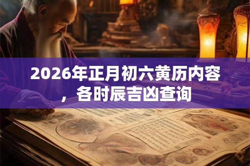 2026年正月初六黄历内容,各时辰吉凶查询 2026年正月初六黄历内容,各时辰吉凶查询