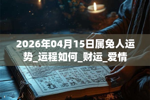 2026年04月15日属兔人运势_运程如何_财运_爱情