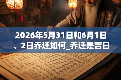 2026年5月31日和6月1日、2日乔迁如何_乔迁是吉日吗