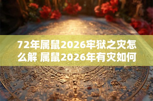 72年属鼠2026牢狱之灾怎么解 属鼠2026年有灾如何破解