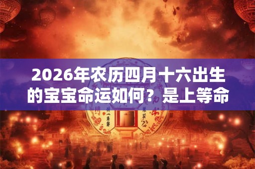 2026年农历四月十六出生的宝宝命运如何?是上等命吗? 2026年农历四月十六出生的宝宝命运如何?是上等命吗?