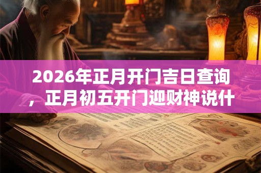 2026年正月开门吉日查询，正月初五开门迎财神说什么？