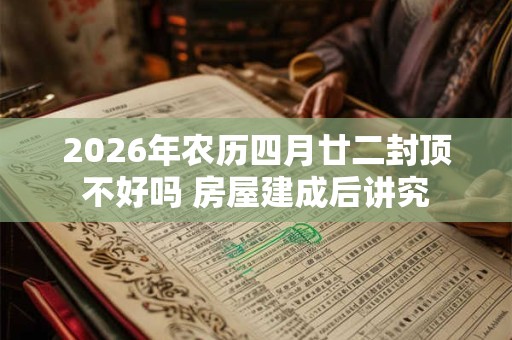2026年农历四月廿二封顶不好吗 房屋建成后讲究
