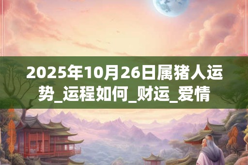 2025年10月26日属猪人运势_运程如何_财运_爱情
