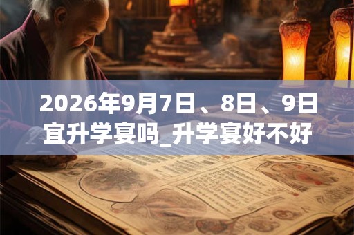 2026年9月7日、8日、9日宜升学宴吗_升学宴好不好