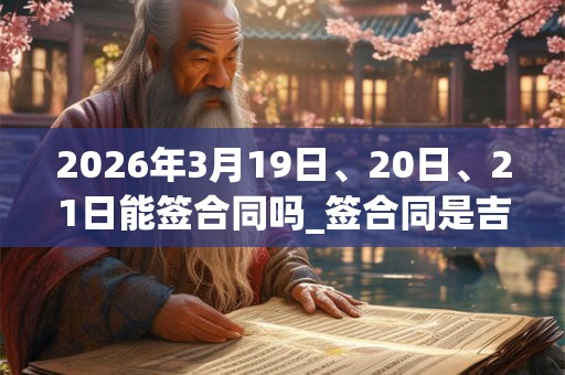 2026年3月19日、20日、21日能签合同吗_签合同是吉日吗