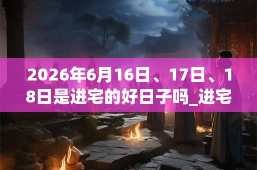 2026年6月16日、17日、18日是进宅的好日子吗_进宅可以吗