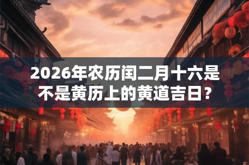 2026年农历闰二月十六是不是黄历上的黄道吉日？