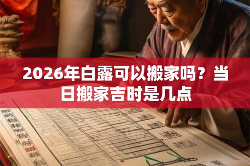 2026年白露可以搬家吗？当日搬家吉时是几点
