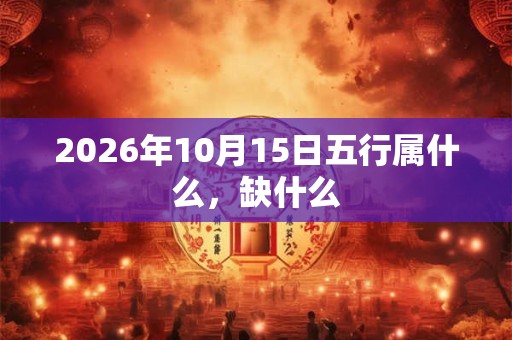 2026年10月15日五行属什么，缺什么