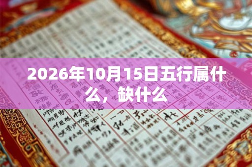 2026年10月15日五行属什么，缺什么