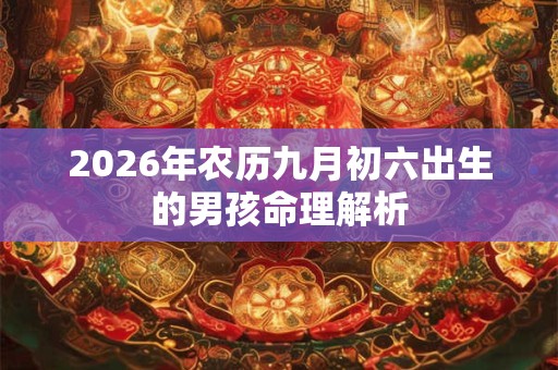 2026年农历九月初六出生的男孩命理解析