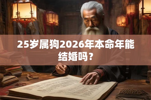 25岁属狗2026年本命年能结婚吗? 25岁属狗2026年本命年能结婚吗?