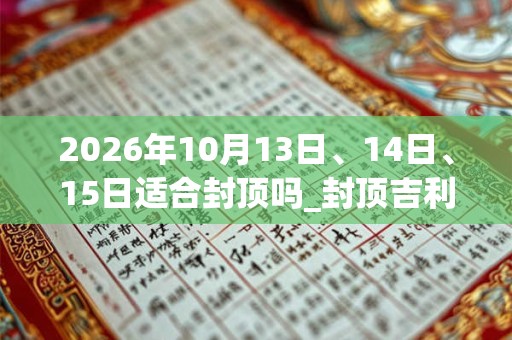 2026年10月13日、14日、15日适合封顶吗_封顶吉利吗