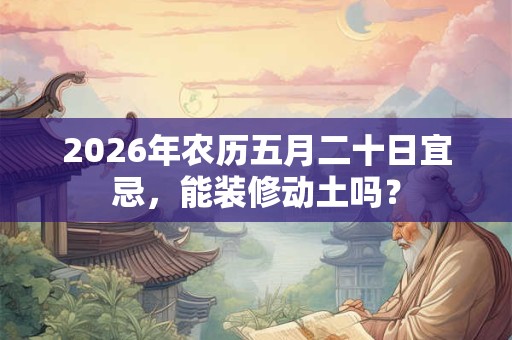 2026年农历五月二十日宜忌，能装修动土吗？