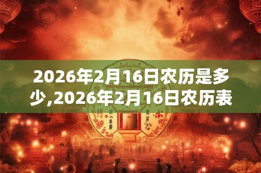 2026年2月16日农历是多少,2026年2月16日农历表