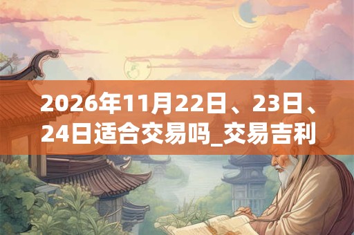 2026年11月22日、23日、24日适合交易吗_交易吉利吗