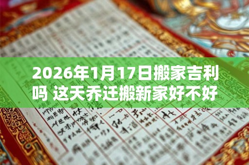 2026年1月17日搬家吉利吗 这天乔迁搬新家好不好
