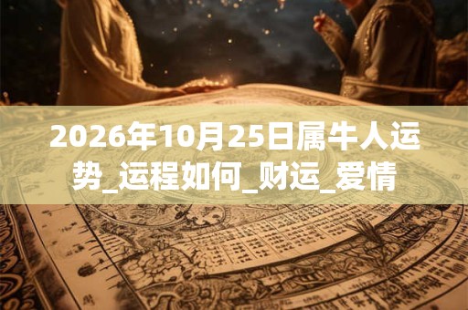 2026年10月25日属牛人运势_运程如何_财运_爱情