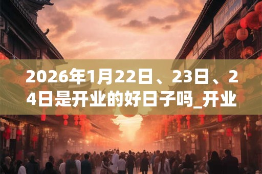 2026年1月22日、23日、24日是开业的好日子吗_开业可以吗