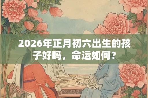 2026年正月初六出生的孩子好吗，命运如何？