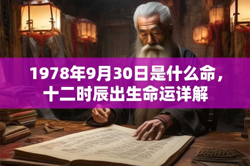 1978年9月30日是什么命，十二时辰出生命运详解