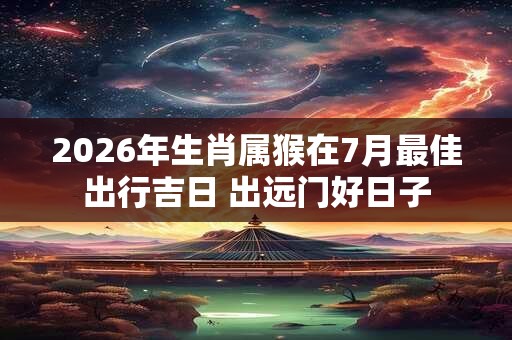 2026年生肖属猴在7月最佳出行吉日 出远门好日子