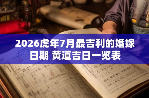 2026虎年7月最吉利的婚嫁日期 黄道吉日一览表
