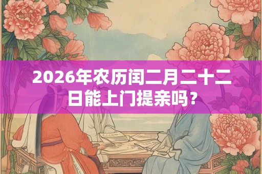 2026年农历闰二月二十二日能上门提亲吗？