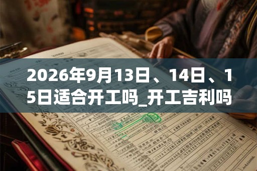 2026年9月13日、14日、15日适合开工吗_开工吉利吗