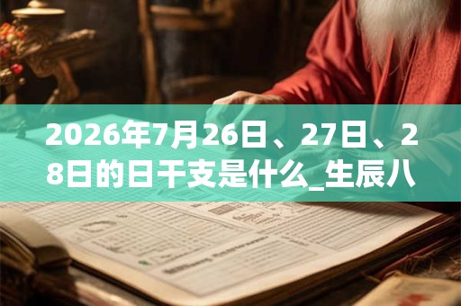 2026年7月26日、27日、28日的日干支是什么_生辰八字