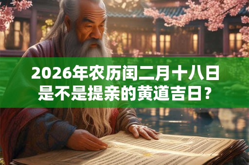 2026年农历闰二月十八日是不是提亲的黄道吉日？