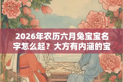 2026年农历六月兔宝宝名字怎么起？大方有内涵的宝宝名字