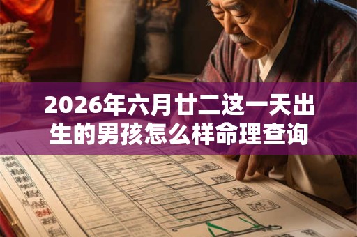 2026年六月廿二这一天出生的男孩怎么样命理查询