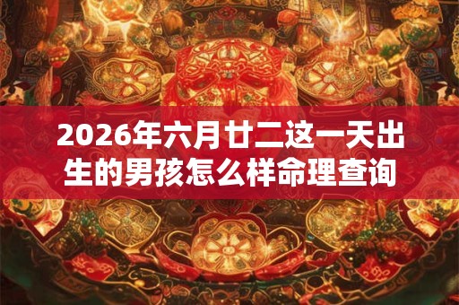 2026年六月廿二这一天出生的男孩怎么样命理查询