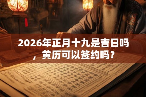 2026年正月十九是吉日吗，黄历可以签约吗？