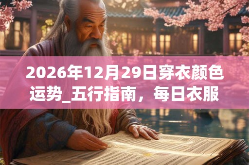 2026年12月29日穿衣颜色运势_五行指南,每日衣服颜色幸运色 2026年12月29日穿衣颜色运势_五行指南,每日衣服颜色幸运色
