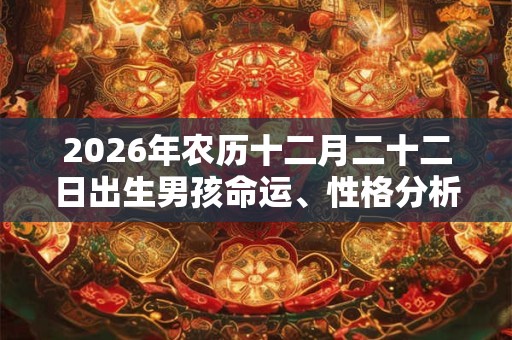 2026年农历十二月二十二日出生男孩命运、性格分析 2026年农历十二月二十二日出生男孩命运、性格分析
