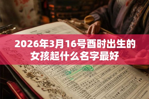 2026年3月16号酉时出生的女孩起什么名字最好