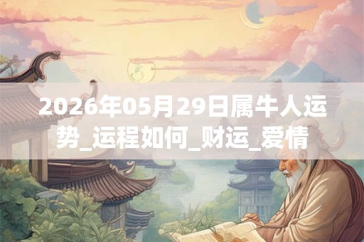 2026年05月29日属牛人运势_运程如何_财运_爱情
