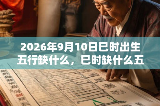 2026年9月10日巳时出生五行缺什么，巳时缺什么五行