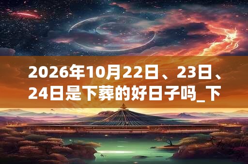 2026年10月22日、23日、24日是下葬的好日子吗_下葬可以吗