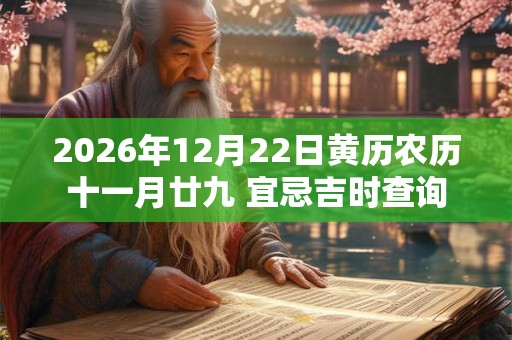 2026年12月22日黄历农历十一月廿九 宜忌吉时查询